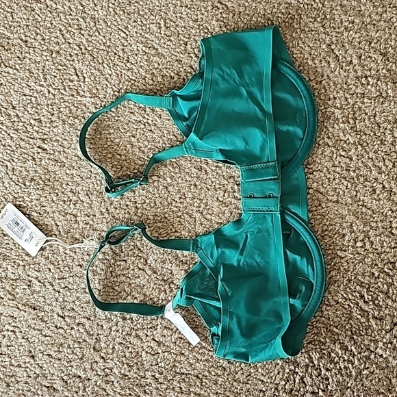 Aerie SMOOTHEZ Mesh Unlined Balconette Bra Underwire Green Size 36C NEW - Picture 3 of 3
